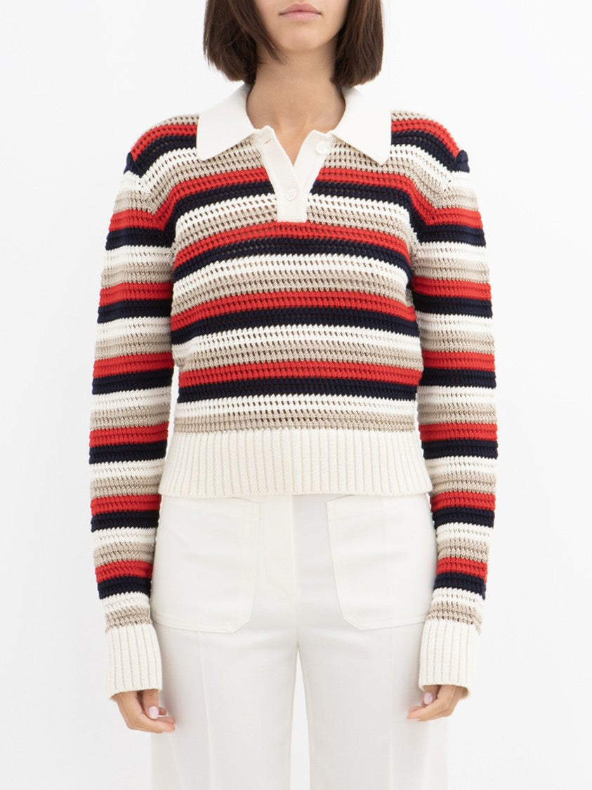 Golden Goose Multicolor Cotton Knit Polo Shirt