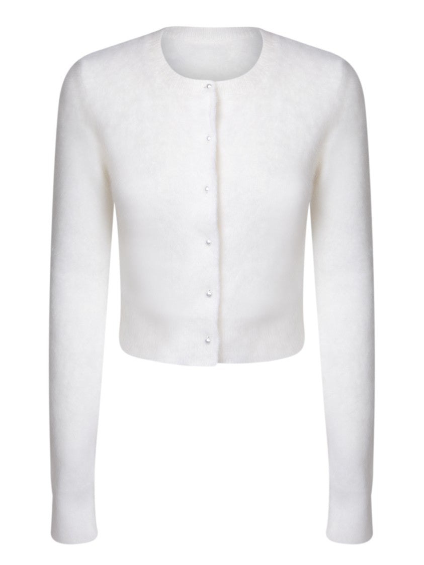 Maison Margiela White Crop-Cut Cardigan