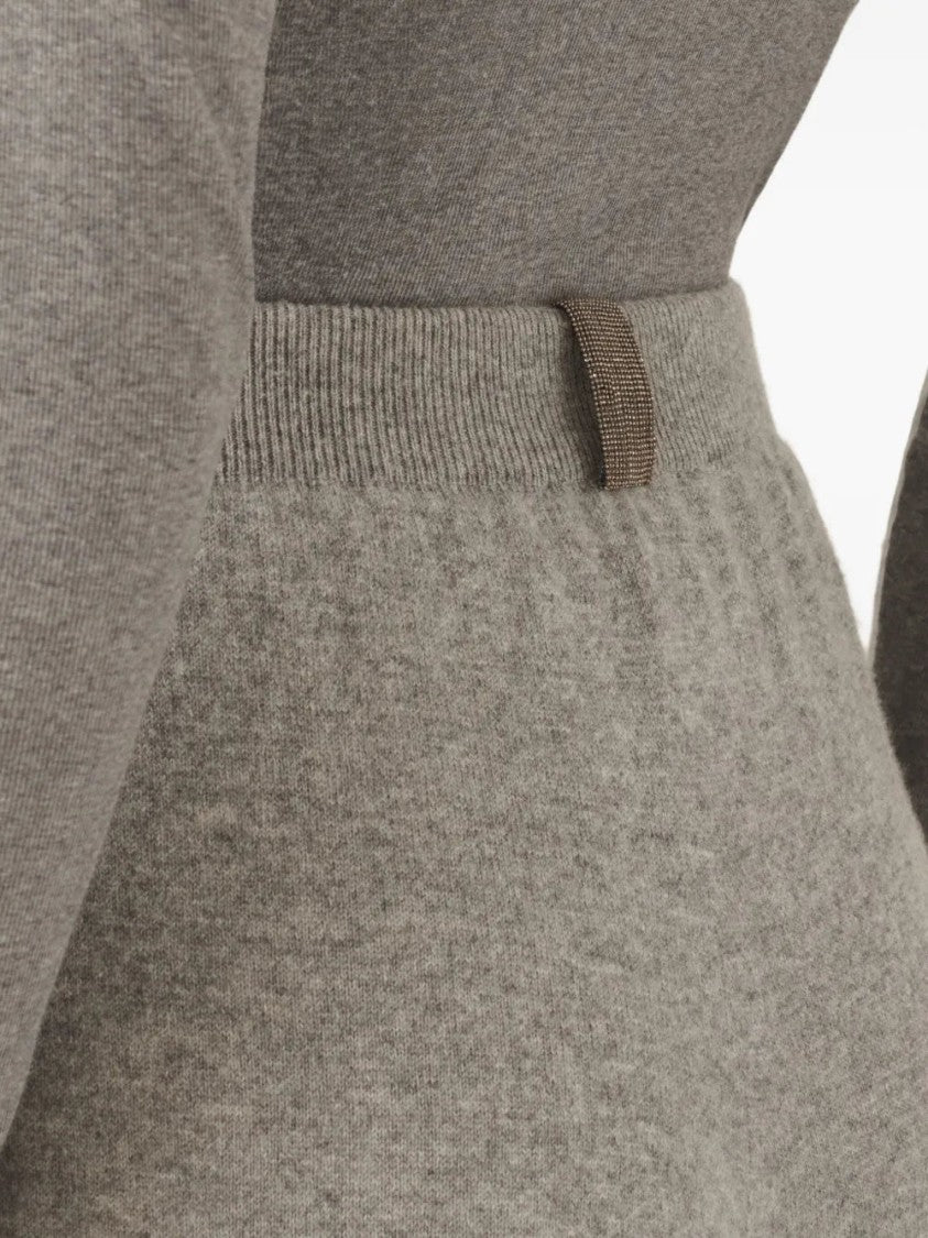 Fabiana Filippi Platinum Cashmere Wide-Leg Trousers