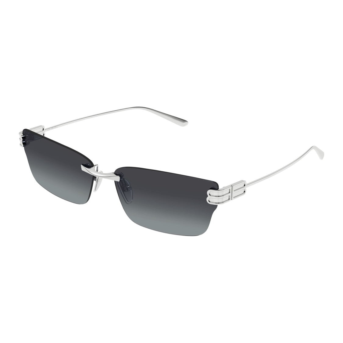 Balenciaga Rimless Sunglasses With Rectangular Gradient Lenses And Double-Bar Detail