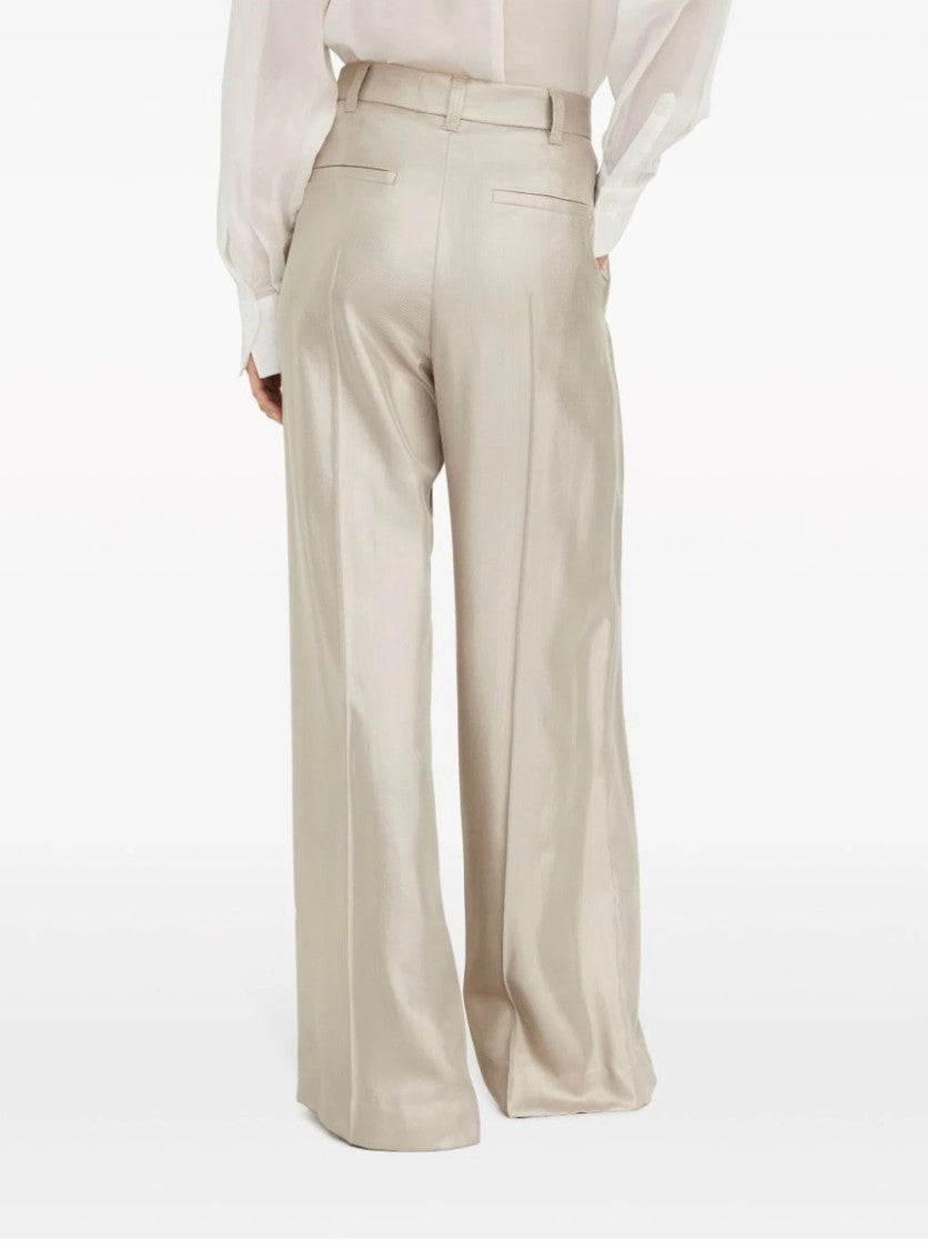 Brunello Cucinelli Wide-Leg Trousers With High Waist And Pleated Front