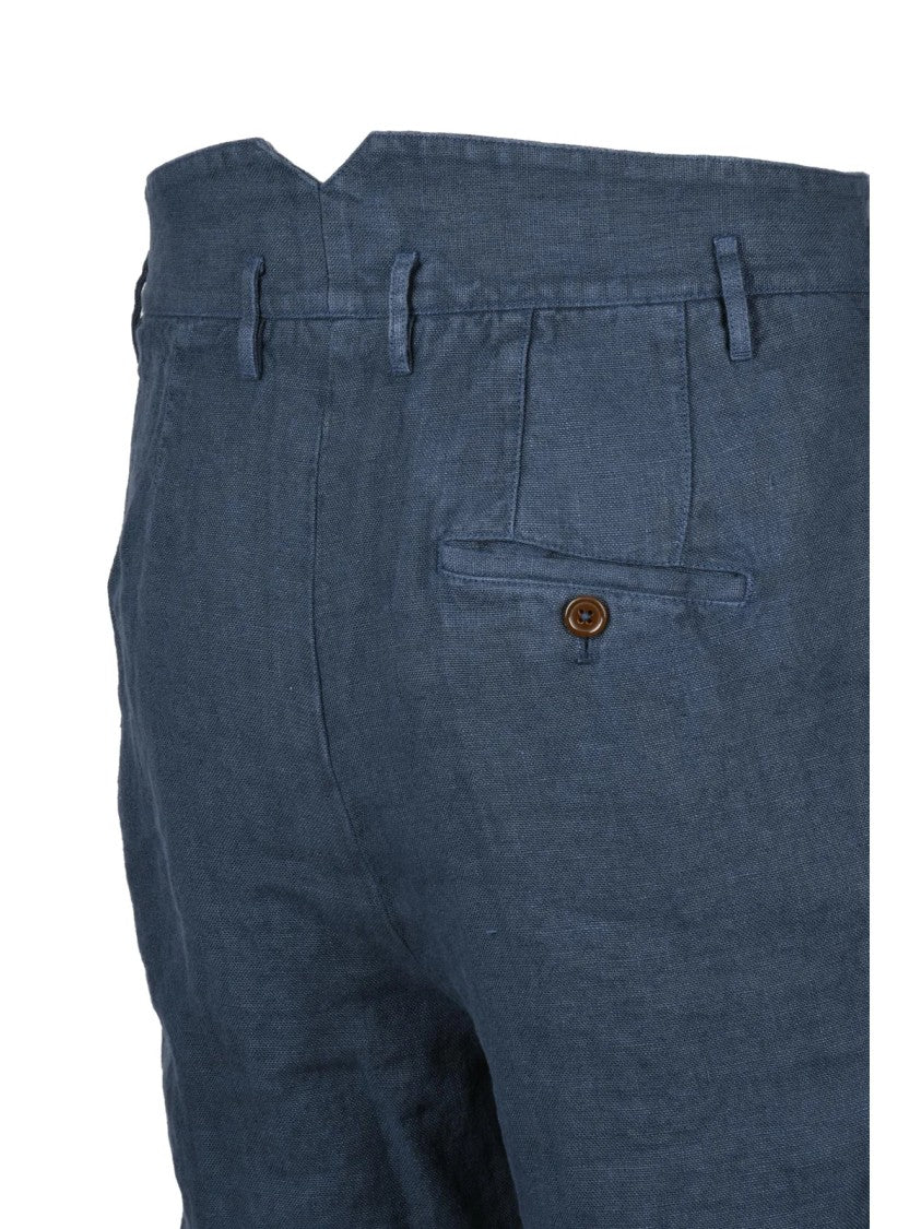 Vivienne Westwood Tapered Linen Chino Trousers With High Waist And Functional Pockets