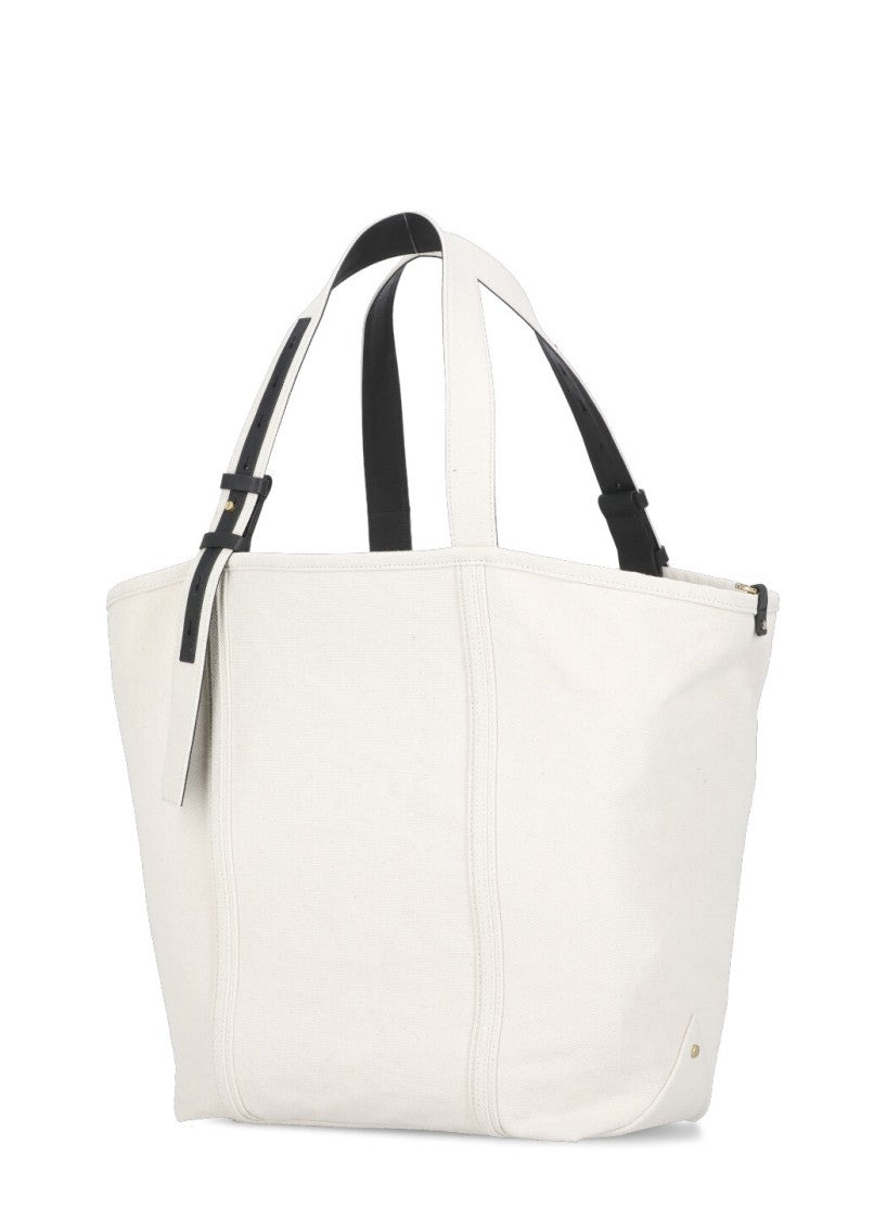 Golden Goose Ivory Canvas Shopper Bag