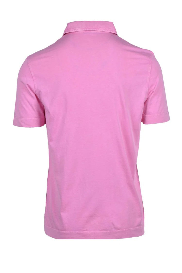 Drumohr Pink Knitted Cotton Polo