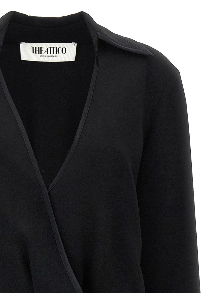 The Attico Cady Midi Dress With Satin Piping