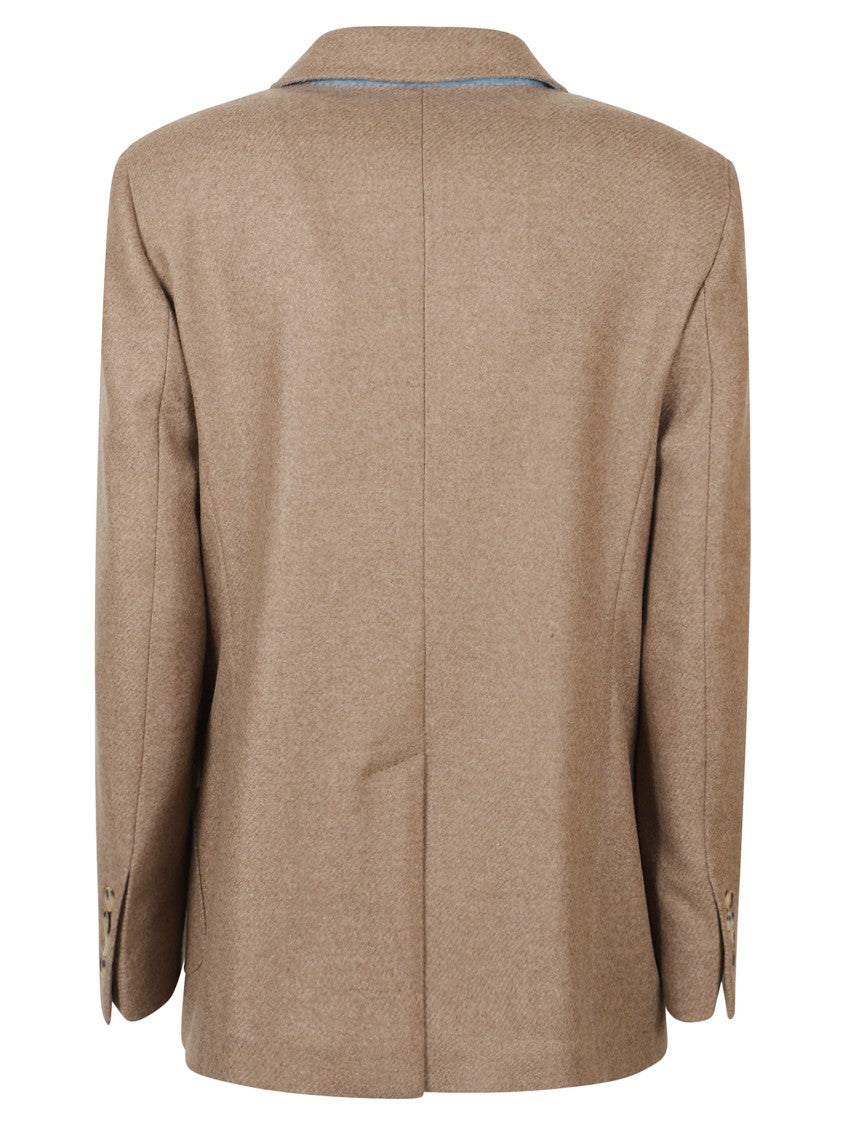 Max Mara Tailored Jacket With Notch Lapel And Herringbone Texture