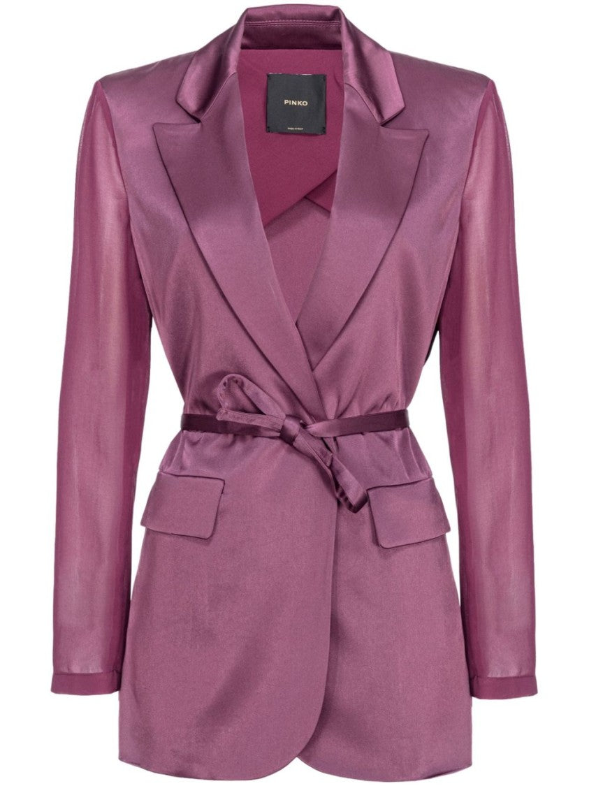 Pinko Shiny Purple Blazer With Tailored Fit