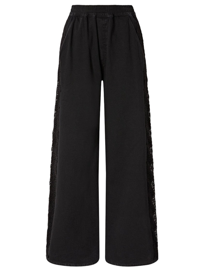 Pinko Denim Trousers With Lace Side Band