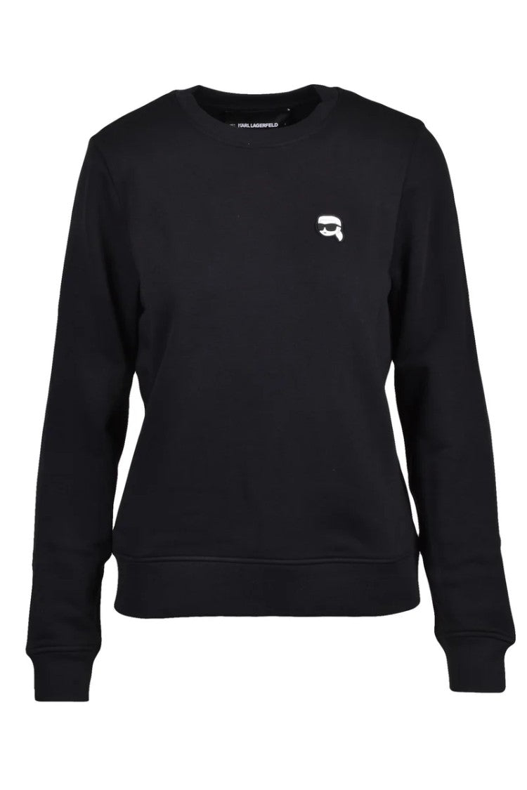 Karl Lagerfeld Black Cotton Recycled Polyester Men's Crewneck Sweatshirt