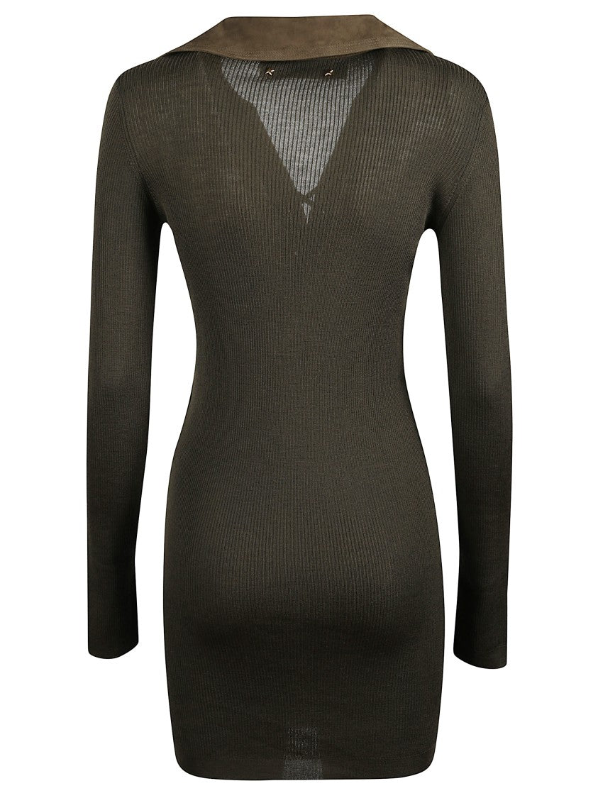 Golden Goose Green Orly Wool Day Dress