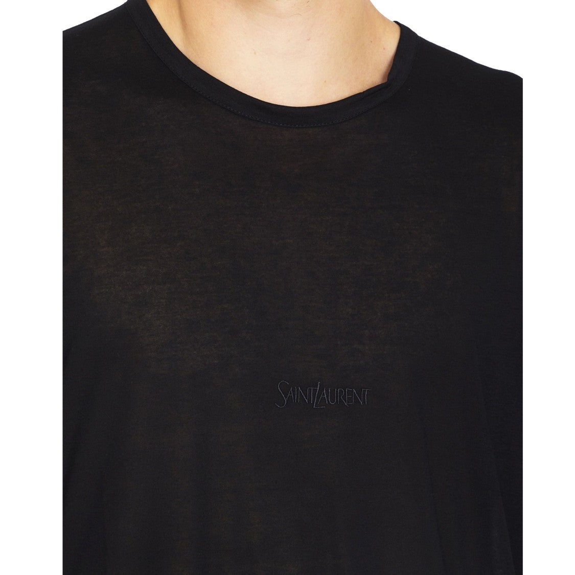 Saint Laurent Black Cotton T-Shirt