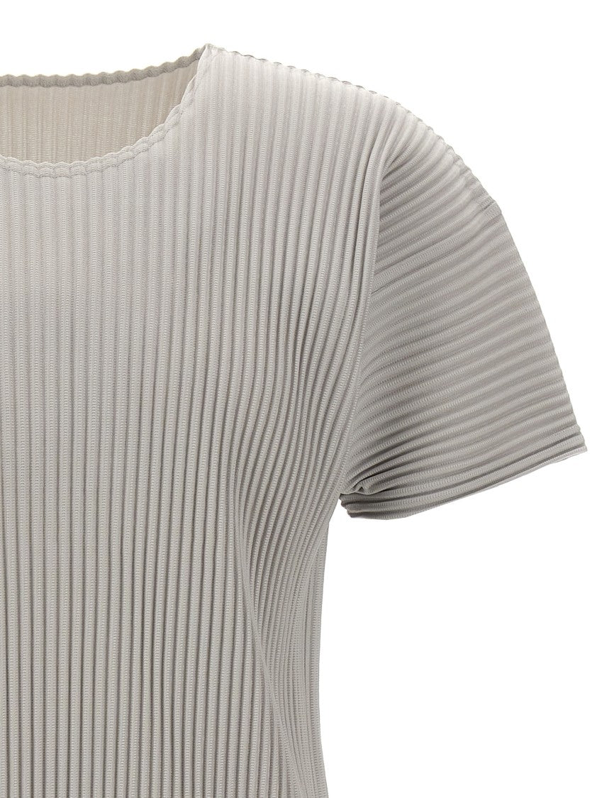Homme Plissé Issey Miyake Textured Pleated T-Shirt With Crew Neck