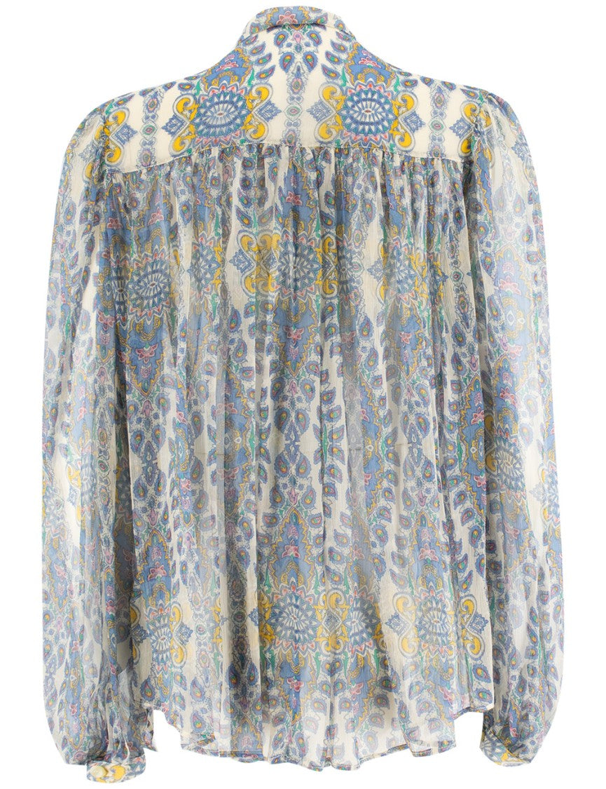 Etro Paisley Silk Blouse With Mandarin Collar