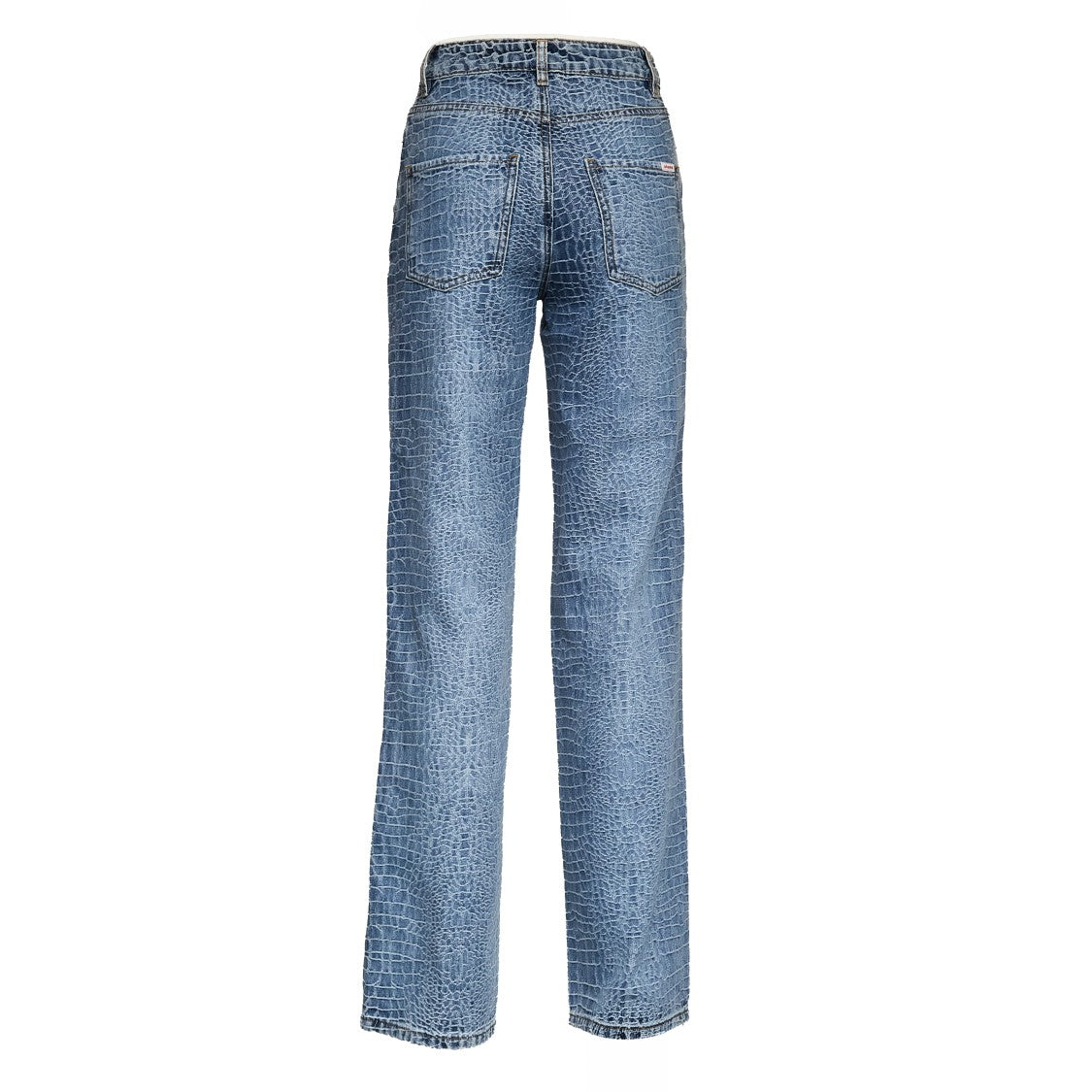 Self-Portrait High-Waisted Crocodile Effect Jeans