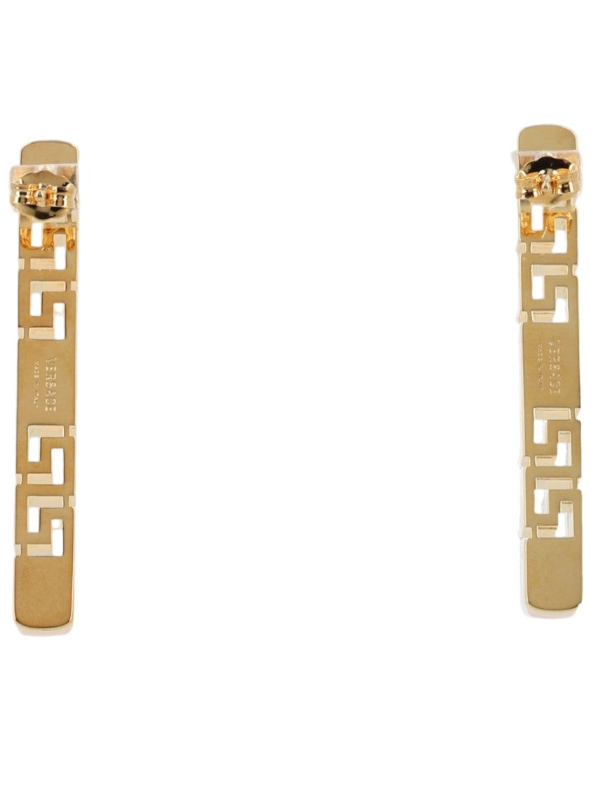 Versace Gold Geometric Pink Accent Earrings