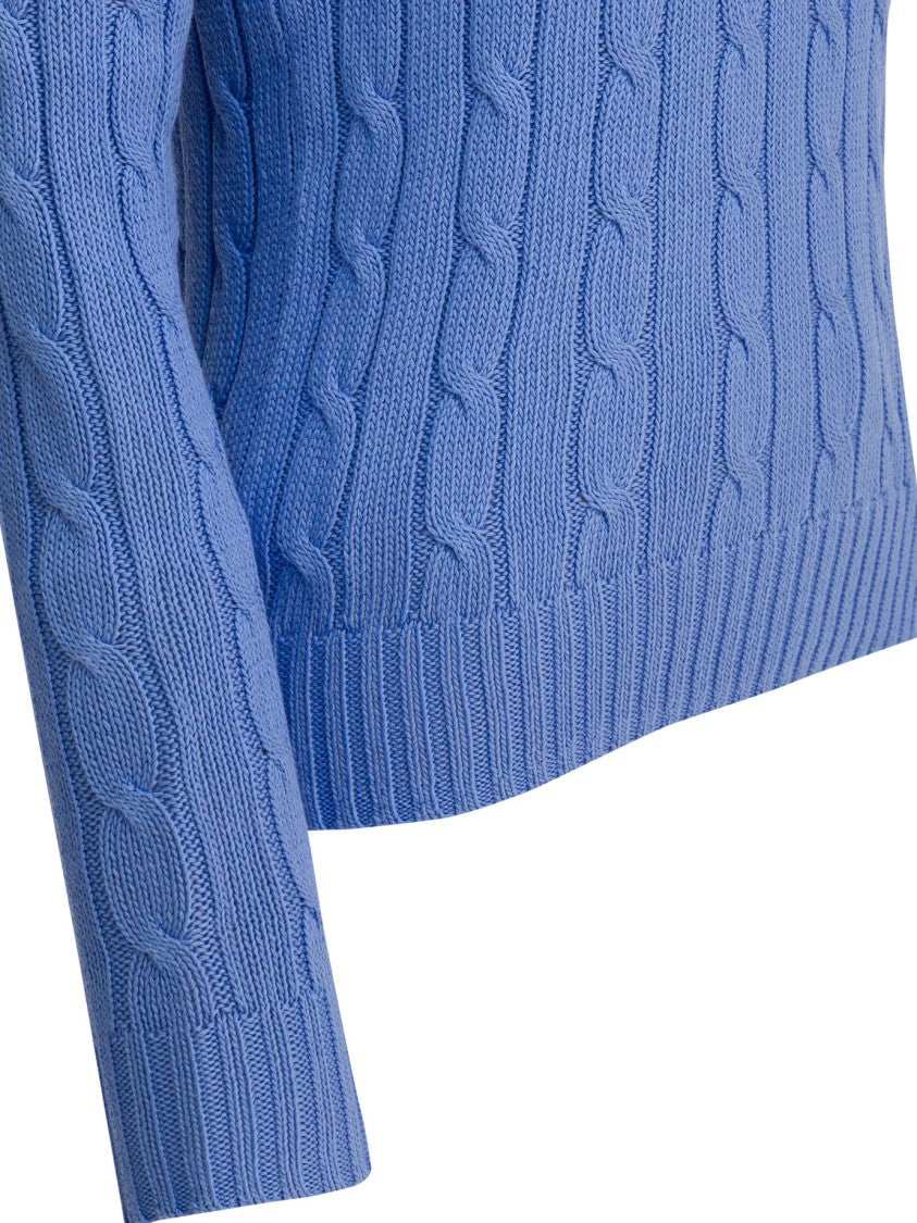 Polo Ralph Lauren Crew-Neck Cable-Knit Sweater With Logo
