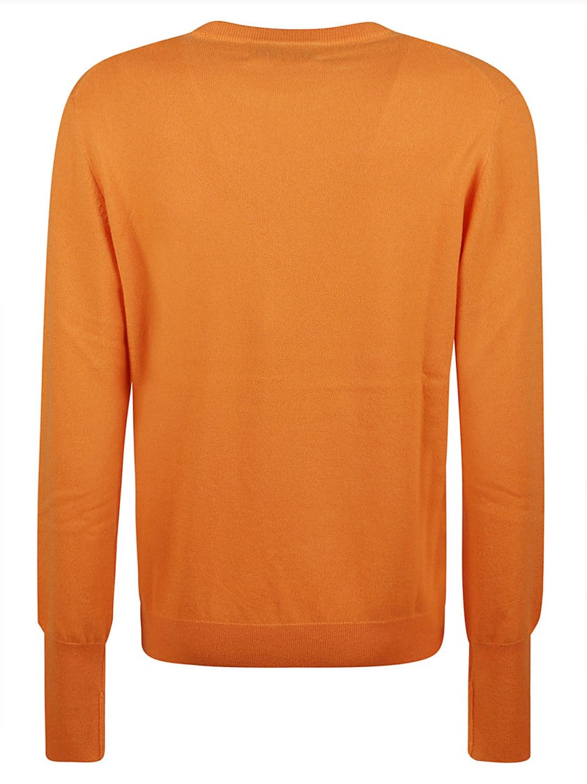 Ballantyne Plain Stitch Cashmere Ribbed Knit Sweater
