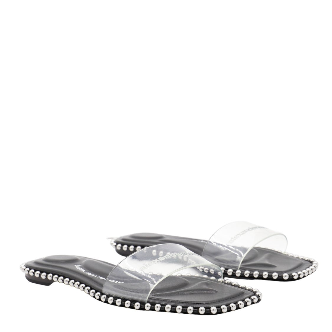 Alexander Wang Contoured Black Flats With Transparent Strap
