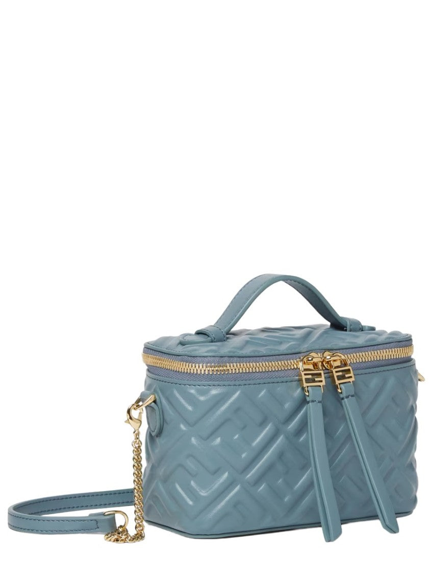 Fendi Compact Geometric Pattern Mini Bag With Gold Hardware