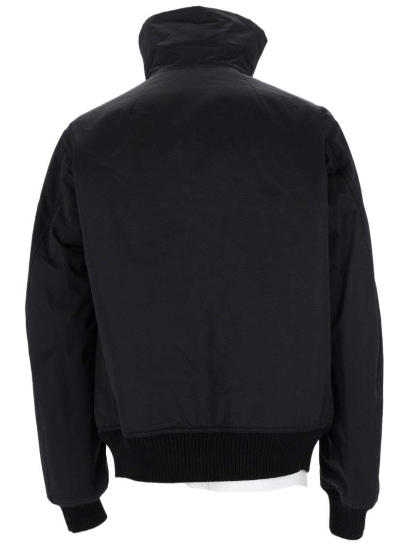 Rick Owens Casual Black Jacket With High Stand Collar And Boxy Silhouette
