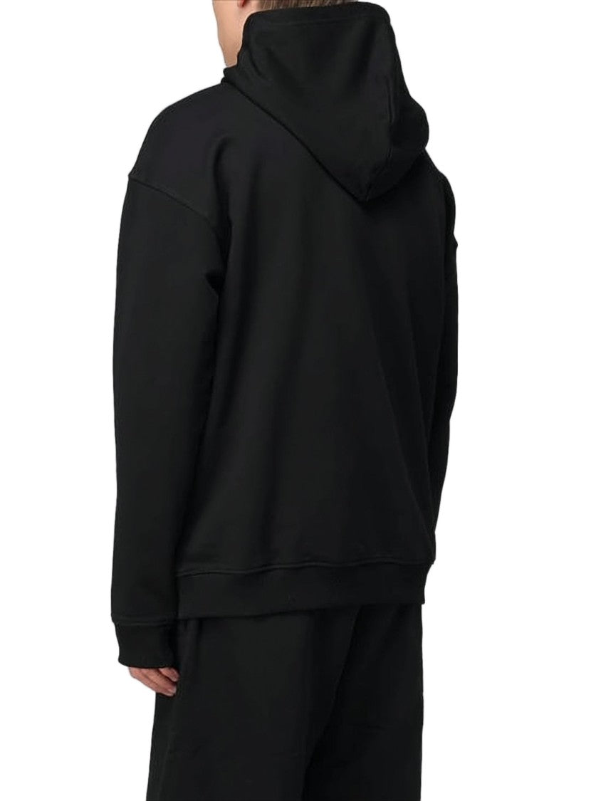Diesel Black Hoodie With Bold Logo And Front Kangaroo Pocket