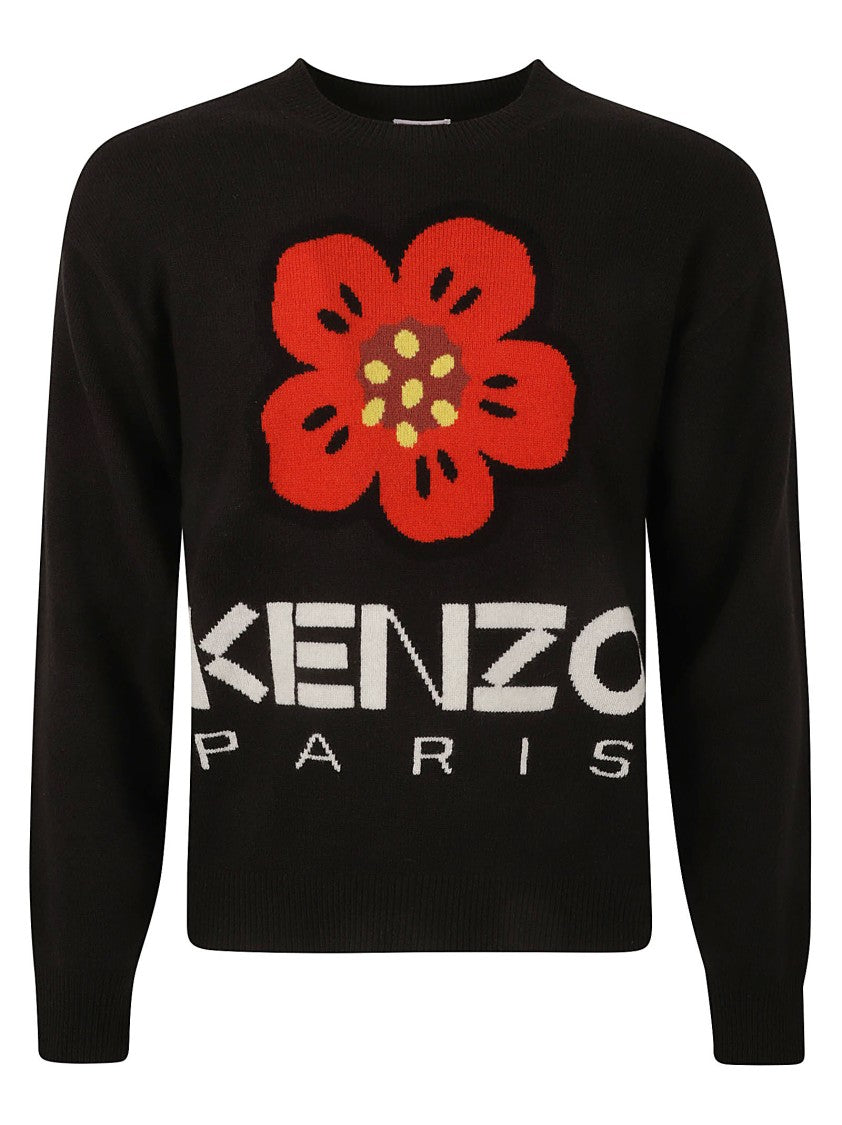 Kenzo Floral Knit Black Sweater