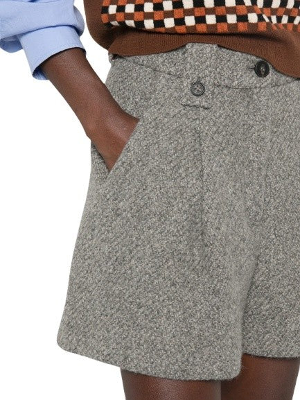 Golden Goose Grey Wool Pleated Shorts