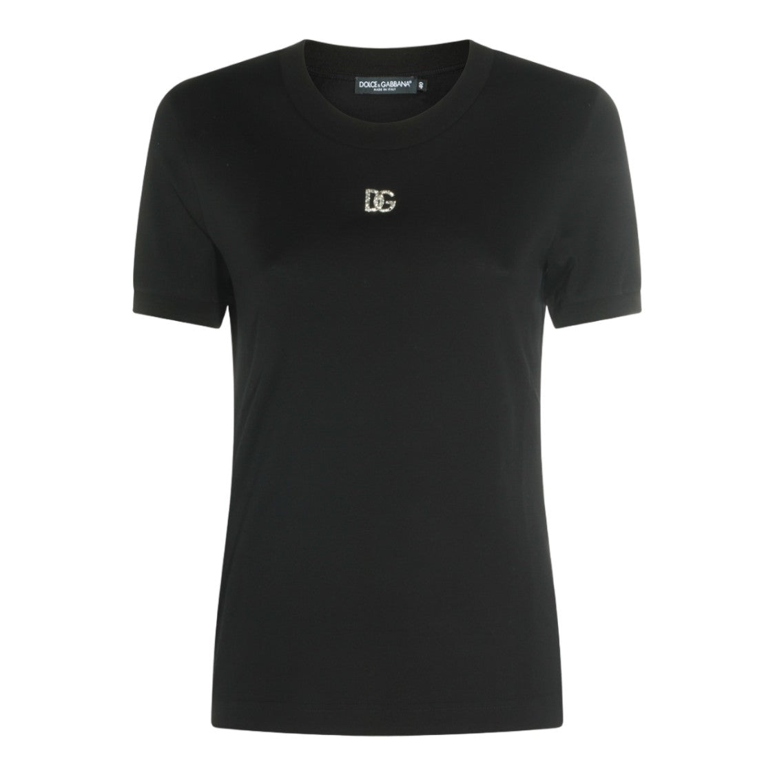 Dolce & Gabbana Black Short-Sleeve T-Shirt With Dg Logo Embellishment