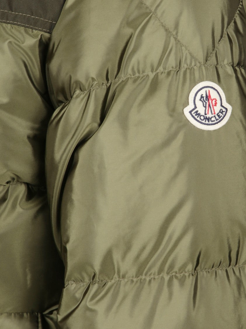 Moncler Structured Green Coat With Minimalistic Design