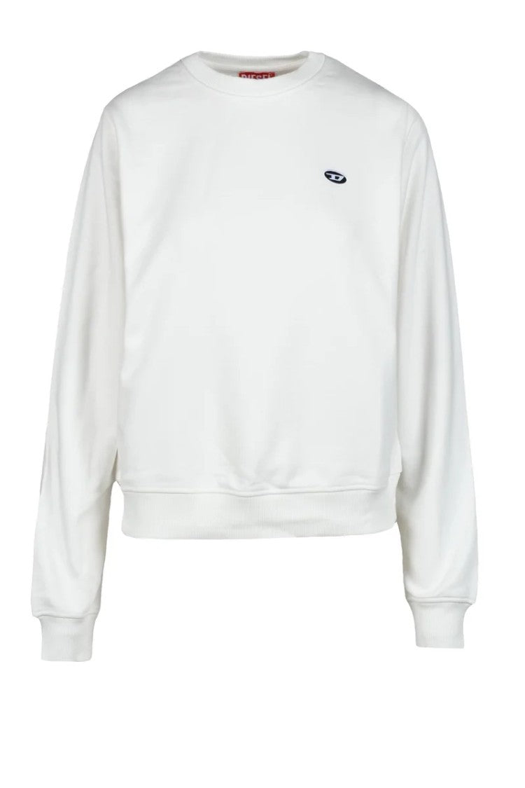 Diesel White Cropped Minimalist Sweatshirt