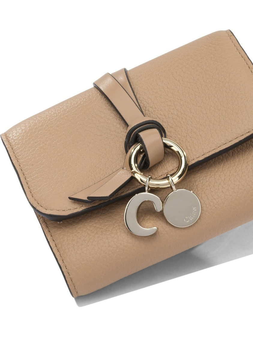 Chloé Textured Leather Wallet With Gold-Tone Accents