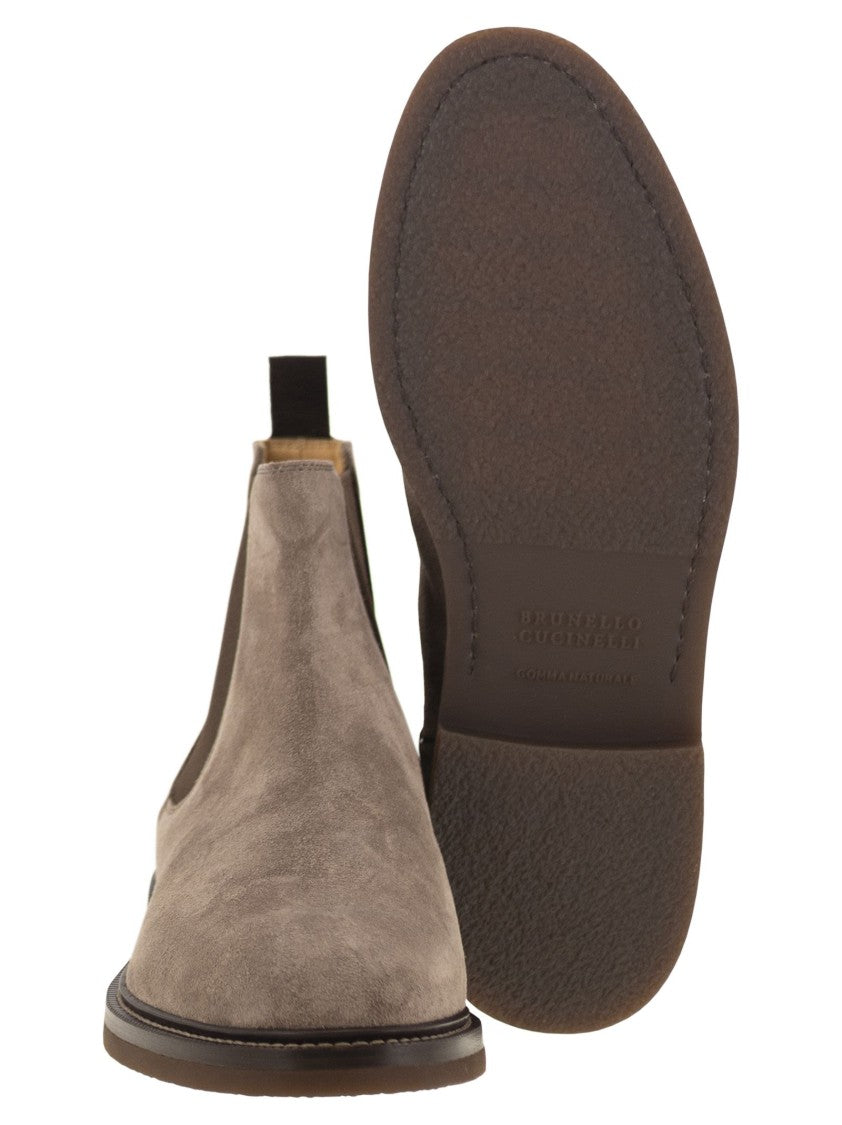 Brunello Cucinelli Chelsea Boot In Suede