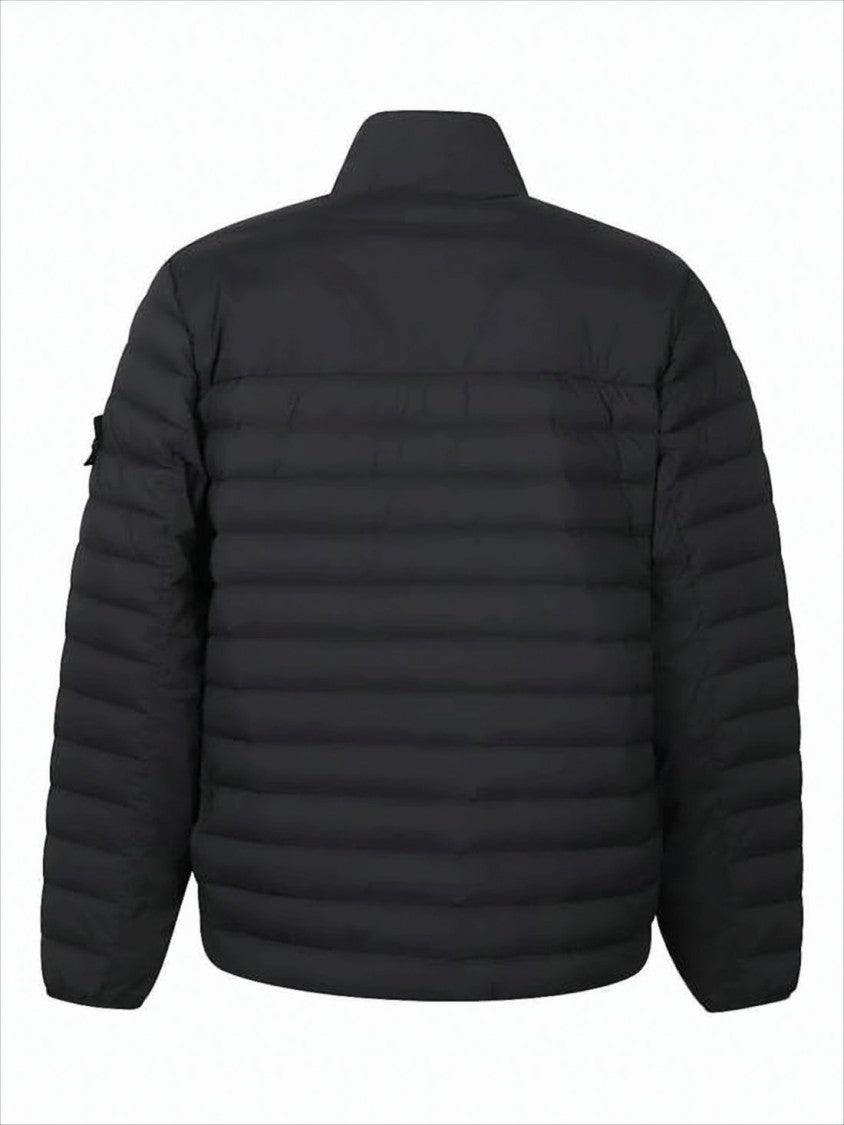 Stone Island Horizontal Quilted Padded Jacket With High Collar