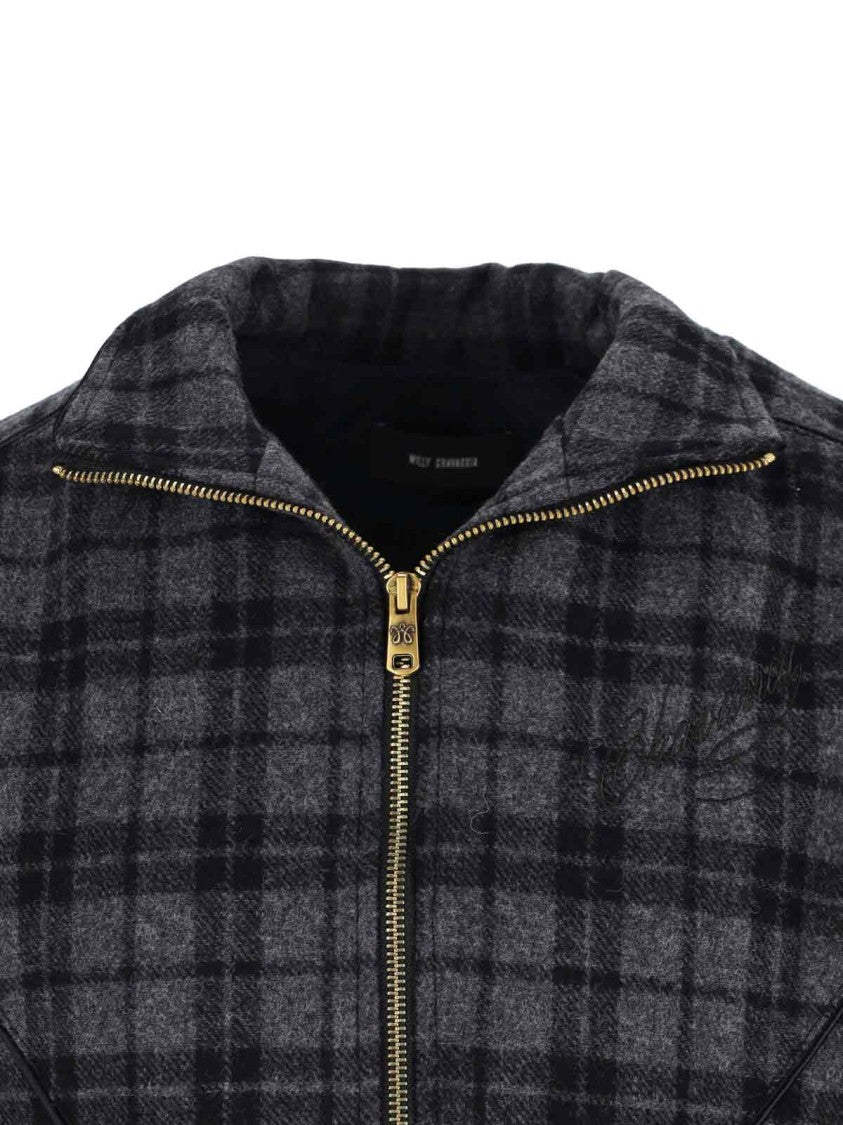 Willy Chavarria Striped Wool Jacket – Grey