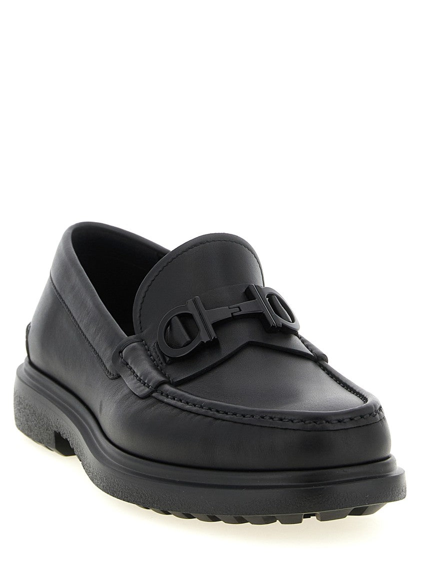 Ferragamo 'Tobias' Smooth Leather Gancini Loafers