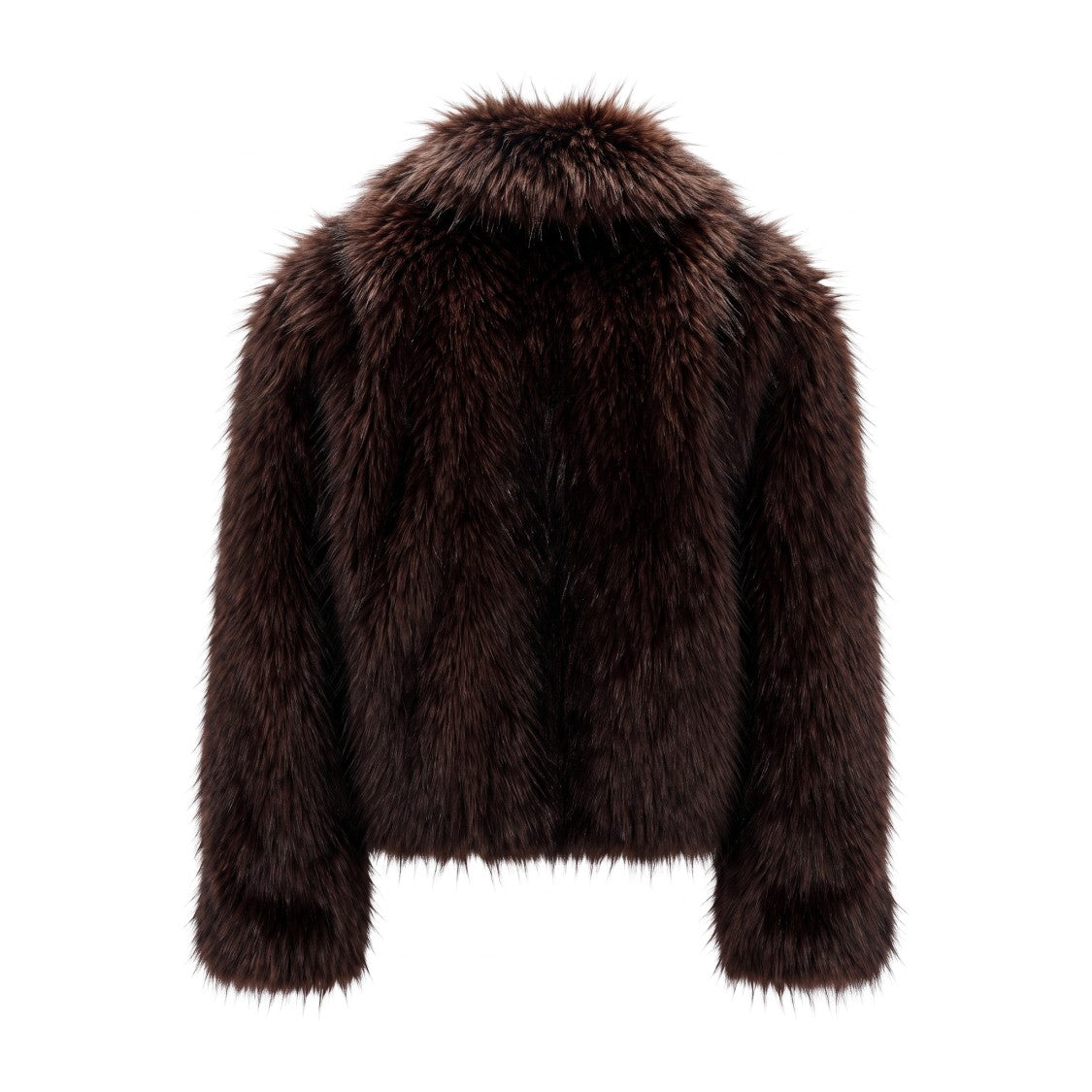 Mackage Black-Garnet Oversized Wool Insert Faux Fur Jacket