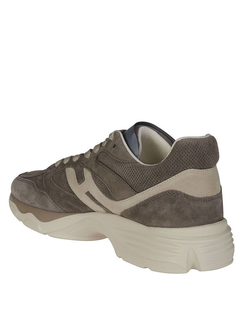 Hogan Layered Suede And Mesh Casual Sneakers