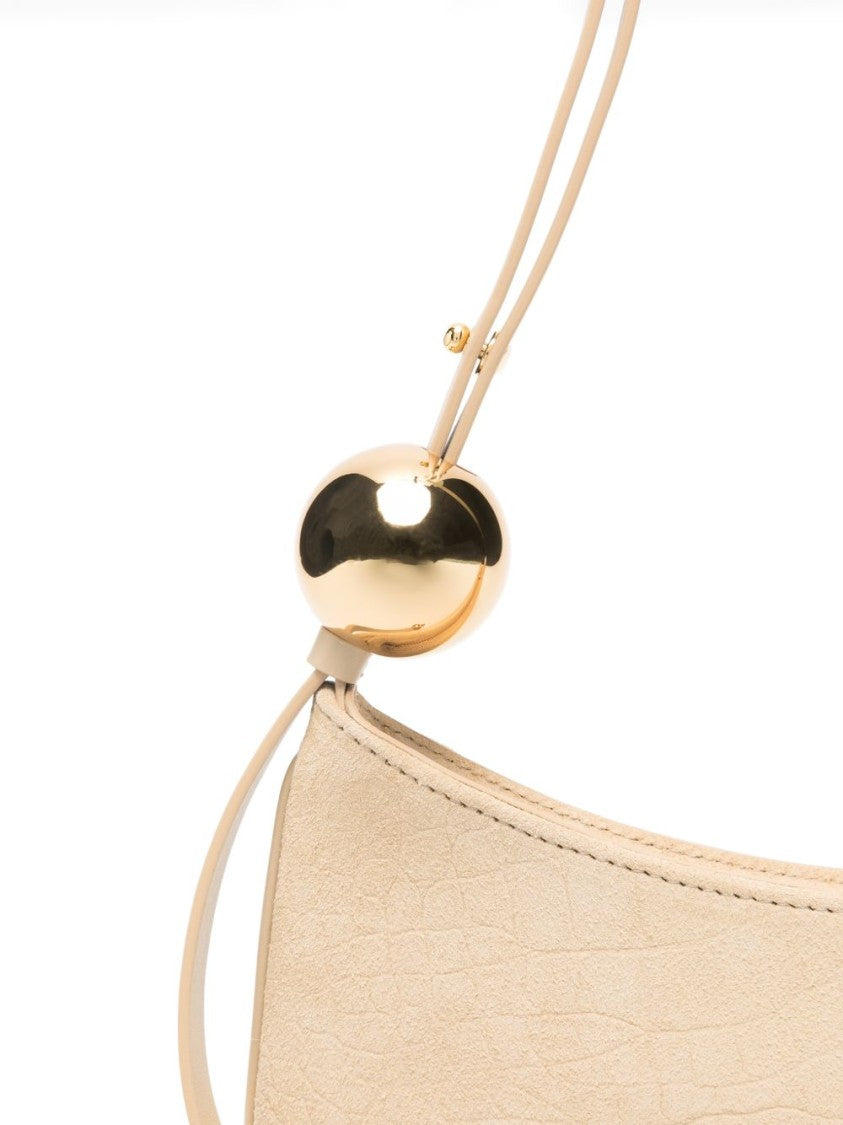 Jacquemus Beige Suede Top Handle Zip Bag