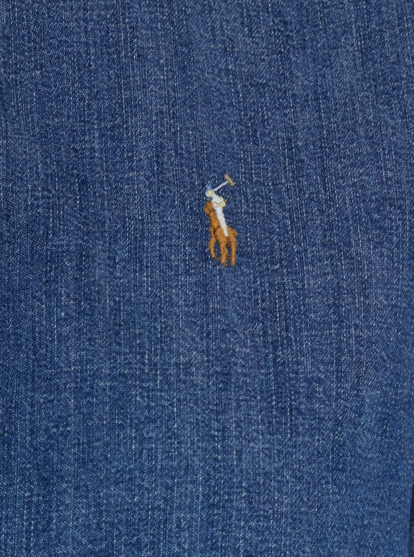 Polo Ralph Lauren Blue Shirt With Classic Collar