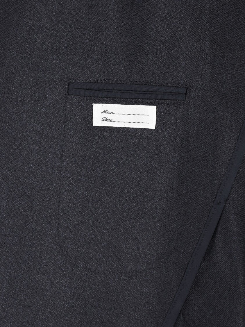 Tagliatore Blue Structured Double-Breasted Notch Lapel Jacket