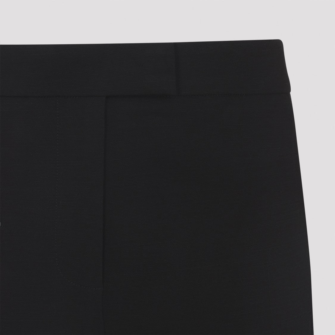 Khaite Straight Leg Black Viscose Pants With Concealed Fastening