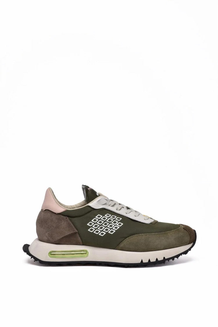 Be Positive Leather/Polyester Sneakers - Military Green