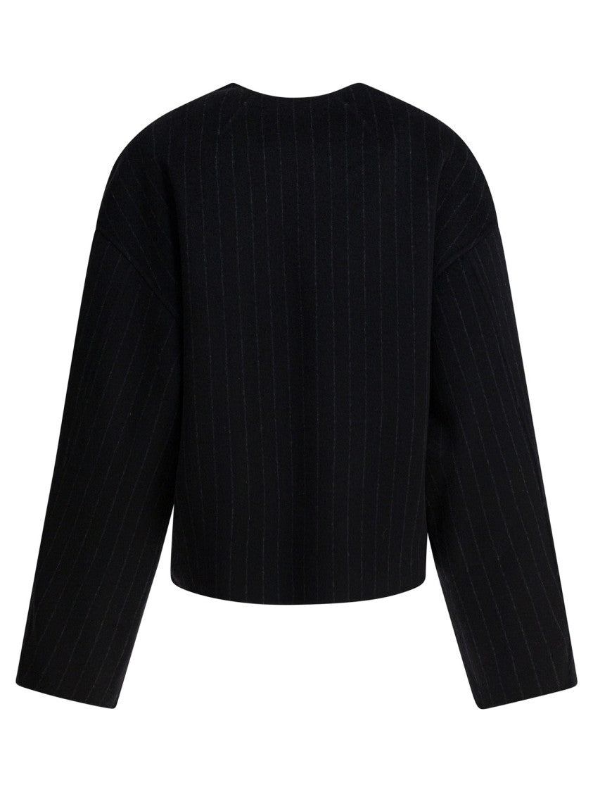 Ivy & Oak Cropped Pinstripe Jacket With Boxy Silhouette