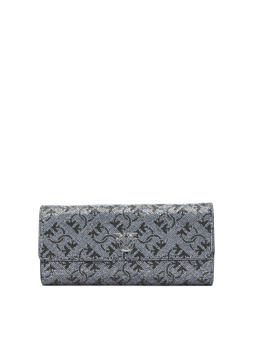 Pinko Silver Leather Clutch