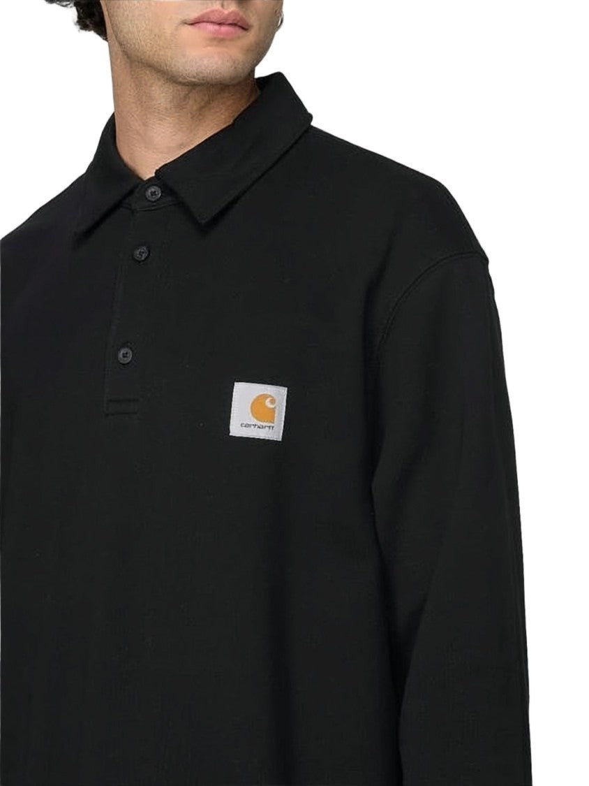 Carhartt Wip Black Long-Sleeve Polo Collar Sweatshirt