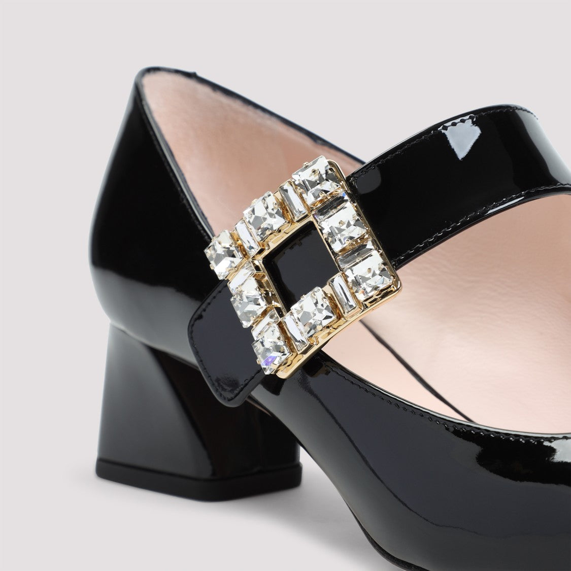 Roger Vivier Black Calfskin Tres Strass Babies 45 Pumps