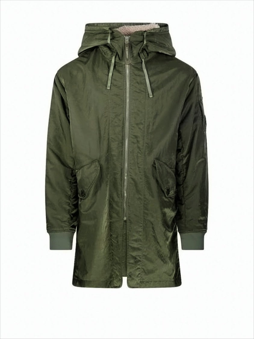 C.P. Company Relaxed-Fit Green Hooded Jacket With Functional Pockets