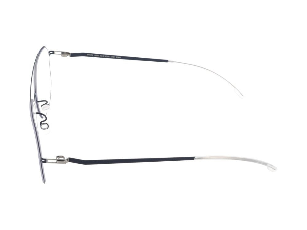 Mykita Silver Navy Double Bridge Geometric Eyeglasses