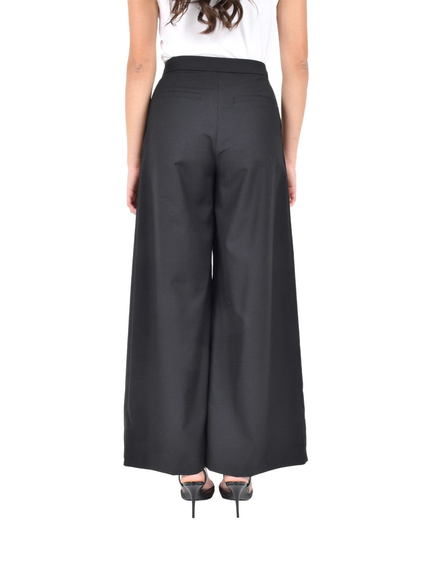 Pennyblack Cropped Wide-Leg Trousers With Double Pleats