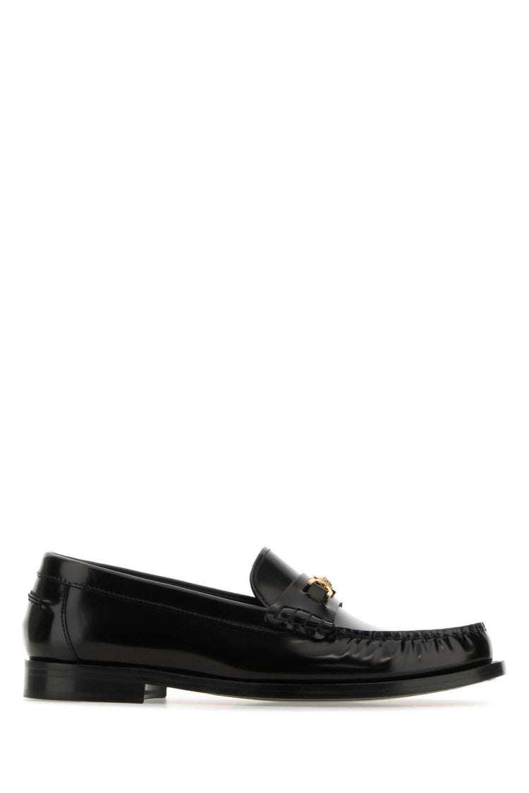 Versace Black Leather Medusa 95 Loafers